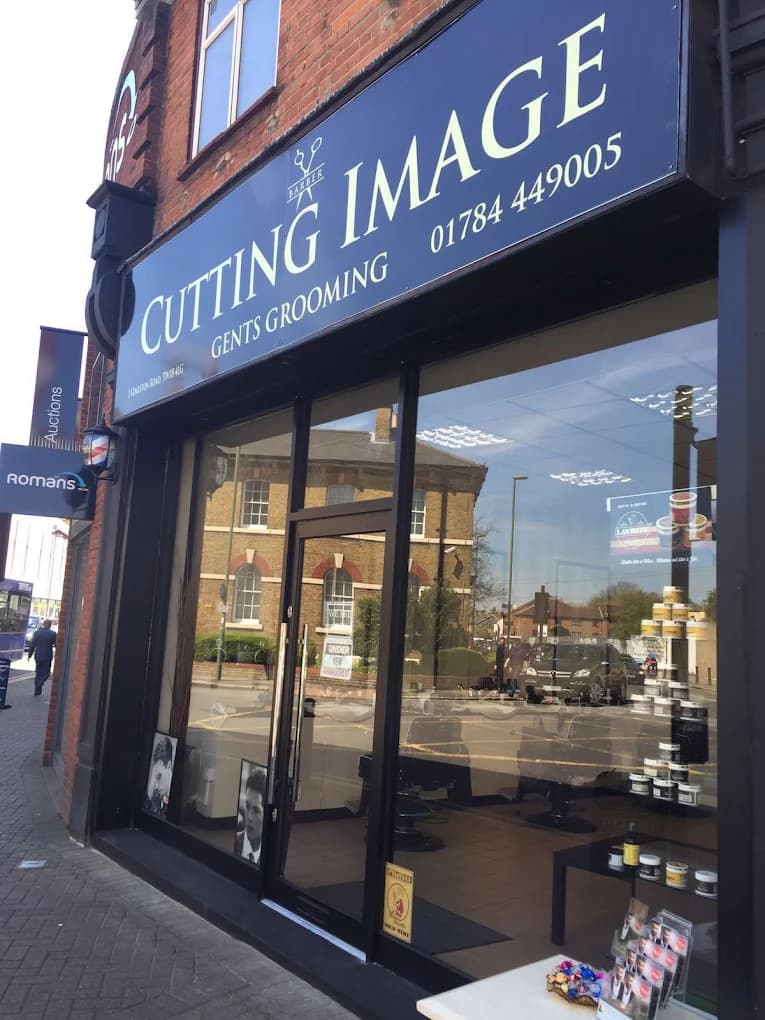 Inside Cutting Image barber shop, Staines